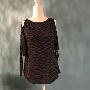 🍒Loft Cold Shoulder Striped Top- Medium